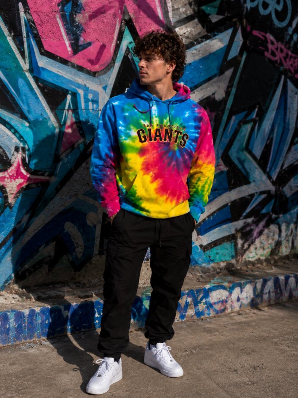 San Francisco Giants Colortone Tie Dye Hoodie Men’s Large MLB Multicolor